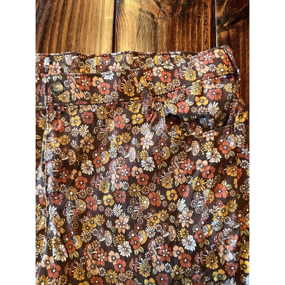 Hollister High Rise‎ Flare Pants Mushroom Floral Hippie 60s 70s Print Women's M - Picture 4 of 11